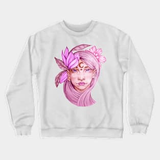 Beautiful Flower Girl Portrait Crewneck Sweatshirt